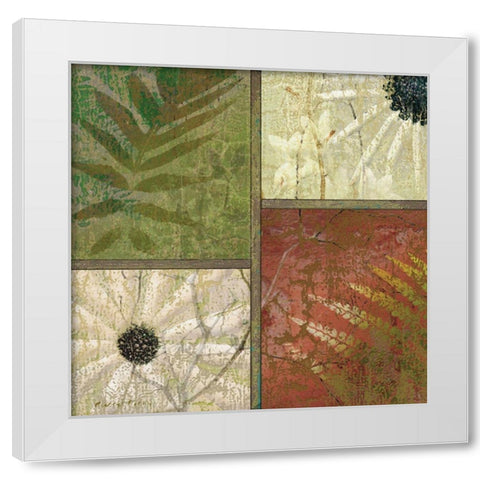 Floral Collage II White Modern Wood Framed Art Print by Unknown