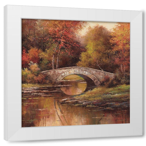Stone Bridge White Modern Wood Framed Art Print by Unknown