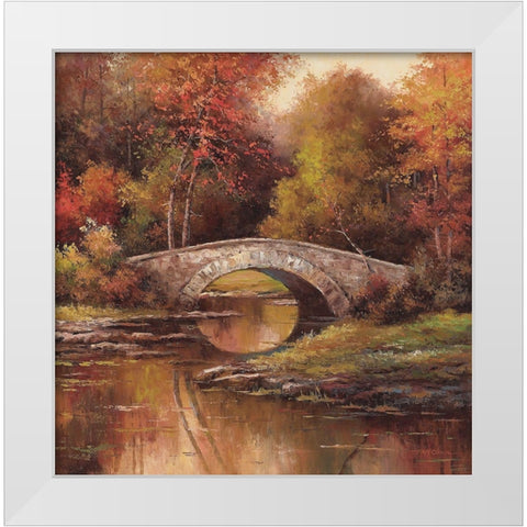 Stone Bridge White Modern Wood Framed Art Print by Unknown
