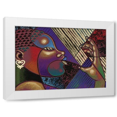 Blowing a Kiss II White Modern Wood Framed Art Print by Unknown