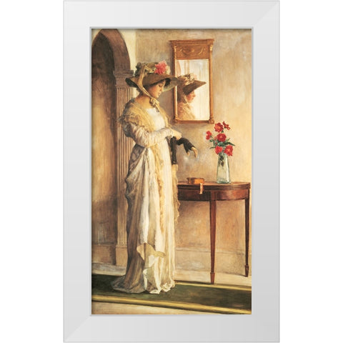 Sunday Bonnet White Modern Wood Framed Art Print by Unknown