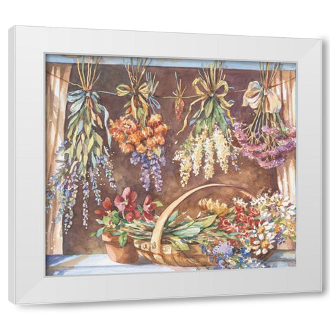 Window of Herbs II White Modern Wood Framed Art Print by Unknown