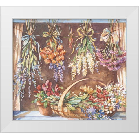Window of Herbs II White Modern Wood Framed Art Print by Unknown