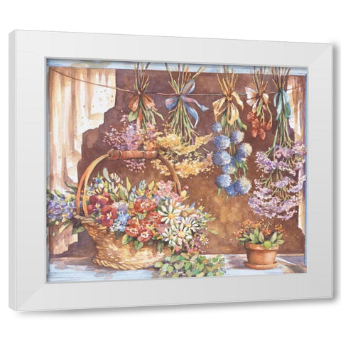 Window of Herbs II White Modern Wood Framed Art Print by Unknown