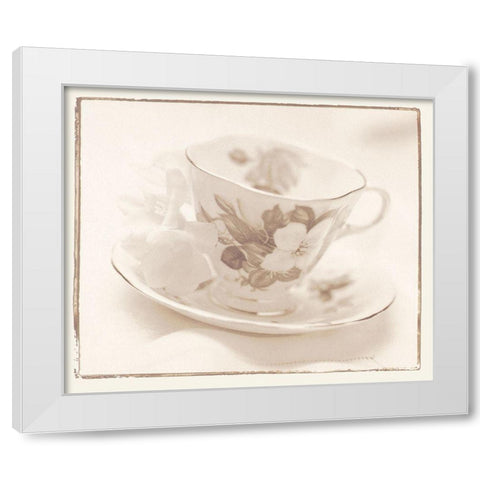 Tea Time I White Modern Wood Framed Art Print by Unknown