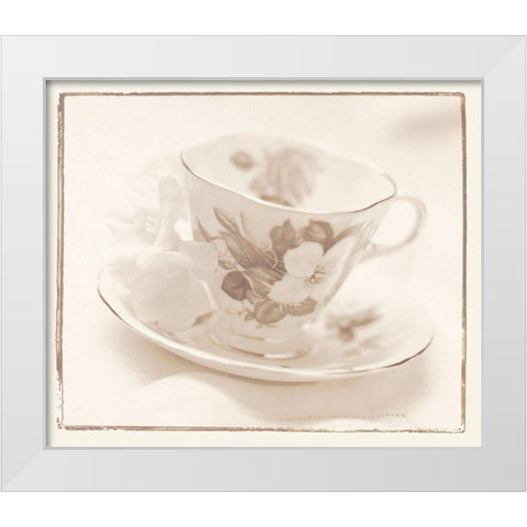 Tea Time I White Modern Wood Framed Art Print by Unknown