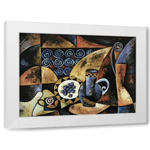 Aspects I White Modern Wood Framed Art Print by Unknown