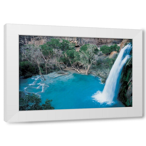 The Falls White Modern Wood Framed Art Print by Unknown