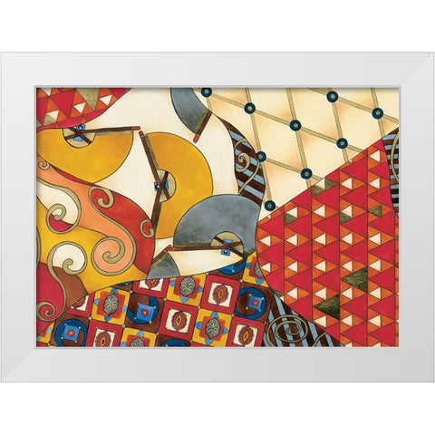Cordoba Abstract White Modern Wood Framed Art Print by Unknown