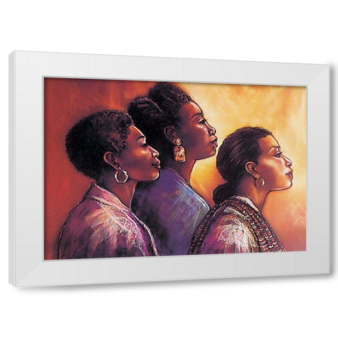 Three Women White Modern Wood Framed Art Print by Unknown