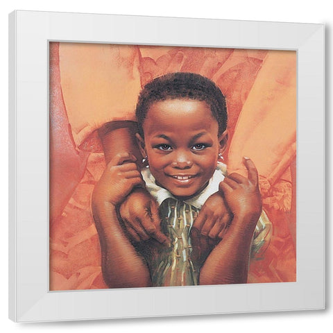 Mamas Hands White Modern Wood Framed Art Print by Unknown