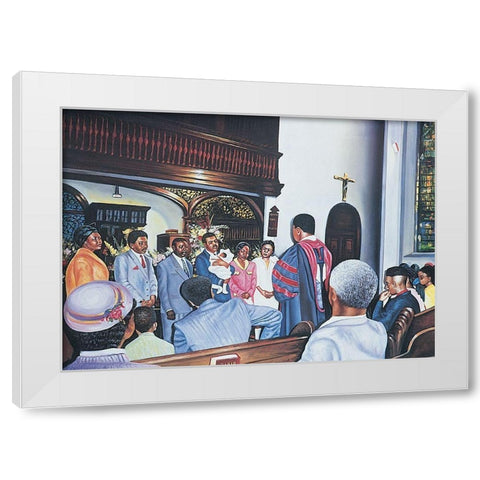 Black Baptism White Modern Wood Framed Art Print by Unknown