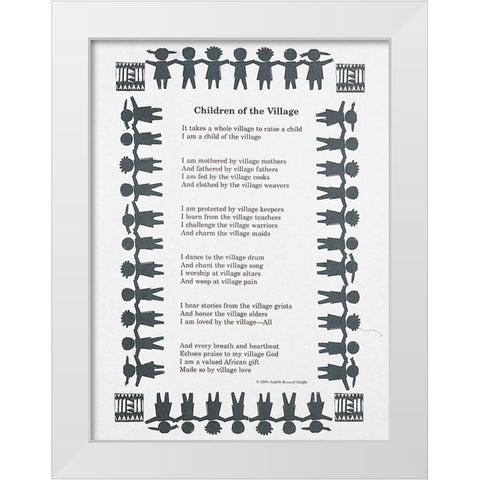 Takes a Village White Modern Wood Framed Art Print by Unknown