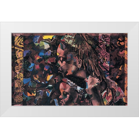 Collage, Mama and Child White Modern Wood Framed Art Print by Unknown