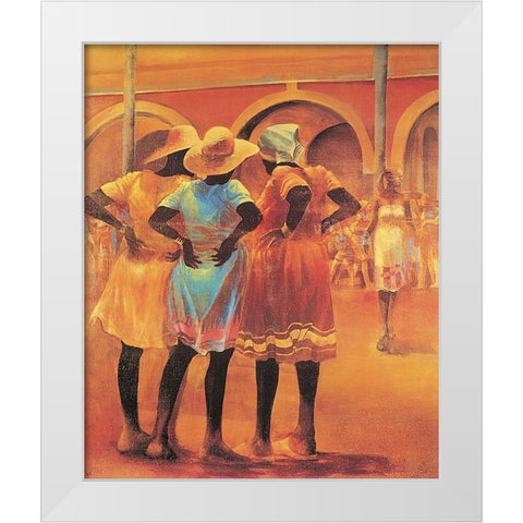 Eyeing the Competition White Modern Wood Framed Art Print by Unknown