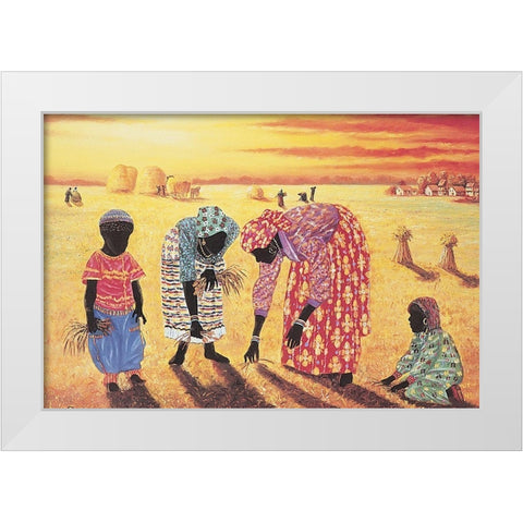 Crops White Modern Wood Framed Art Print by Unknown