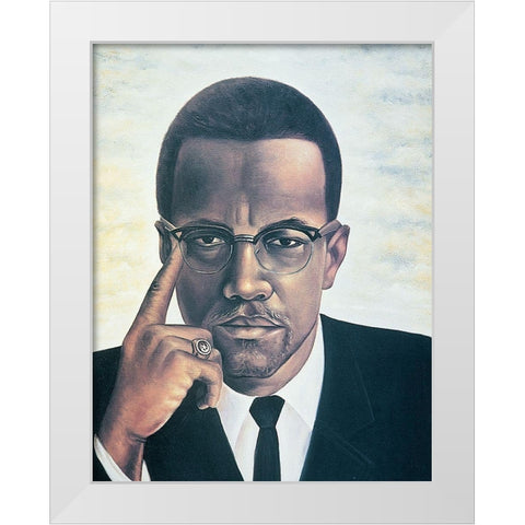 Pondering White Modern Wood Framed Art Print by Unknown