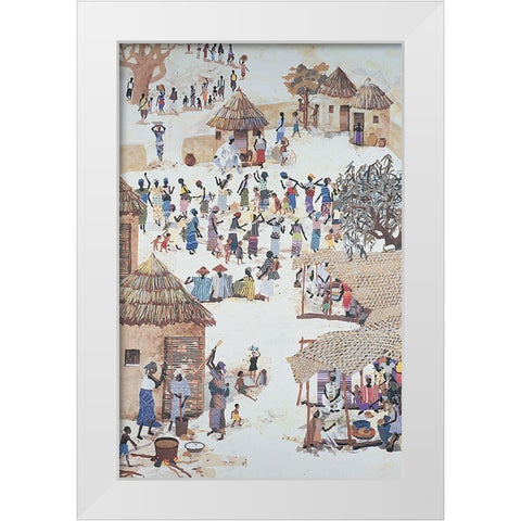The Village White Modern Wood Framed Art Print by Unknown