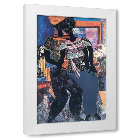 Dancin Duo White Modern Wood Framed Art Print by Unknown