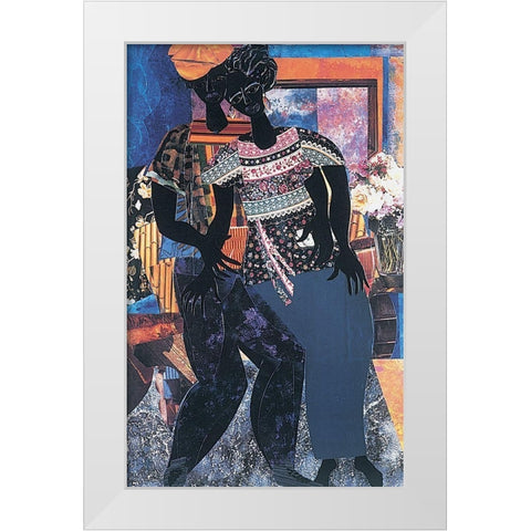 Dancin Duo White Modern Wood Framed Art Print by Unknown