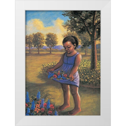 Skirt of Flowers White Modern Wood Framed Art Print by Unknown