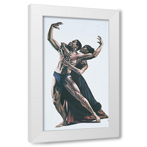 Embrace White Modern Wood Framed Art Print by Unknown