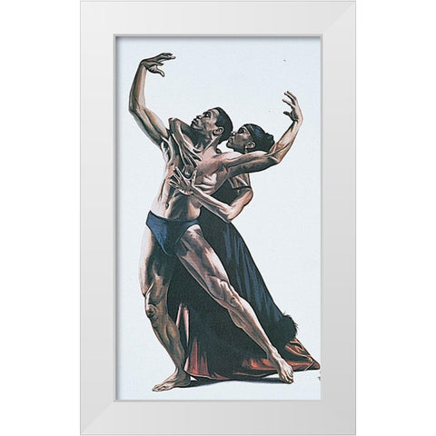 Embrace White Modern Wood Framed Art Print by Unknown