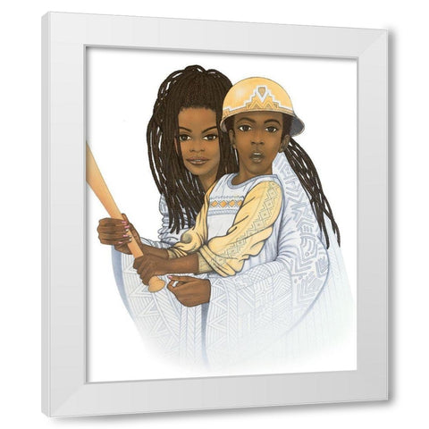 Play Ball White Modern Wood Framed Art Print by Unknown