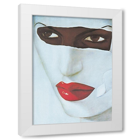 Veiled White Modern Wood Framed Art Print by Unknown