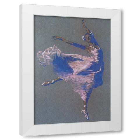 Jump White Modern Wood Framed Art Print by Unknown