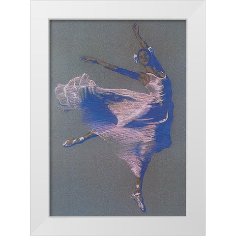 Jump White Modern Wood Framed Art Print by Unknown