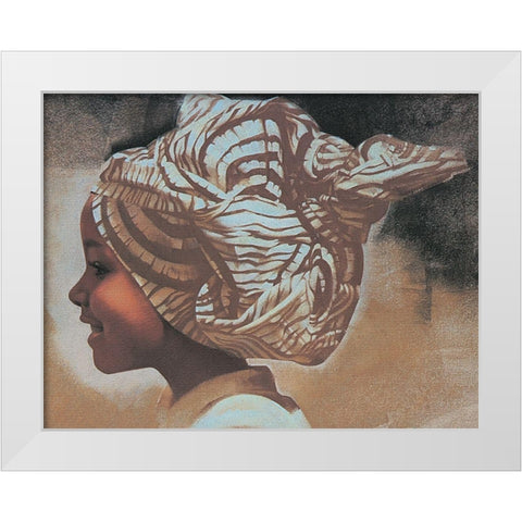 Happy Girl II White Modern Wood Framed Art Print by Unknown