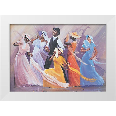 Showtime White Modern Wood Framed Art Print by Unknown