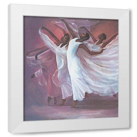 Dance Ensemble White Modern Wood Framed Art Print by Unknown