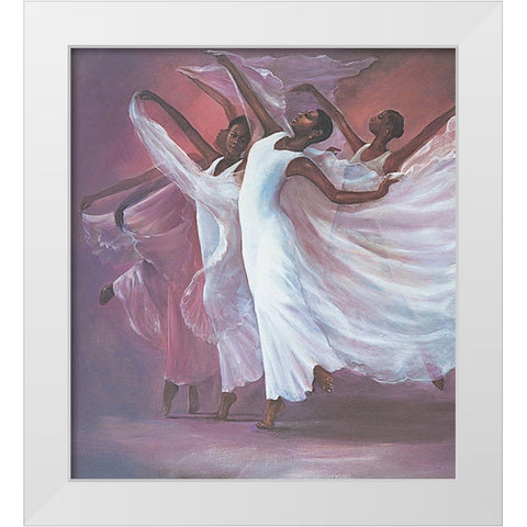 Dance Ensemble White Modern Wood Framed Art Print by Unknown