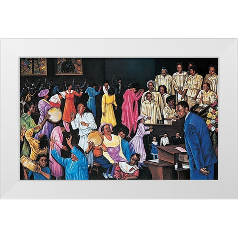 Sunday Service White Modern Wood Framed Art Print by Unknown