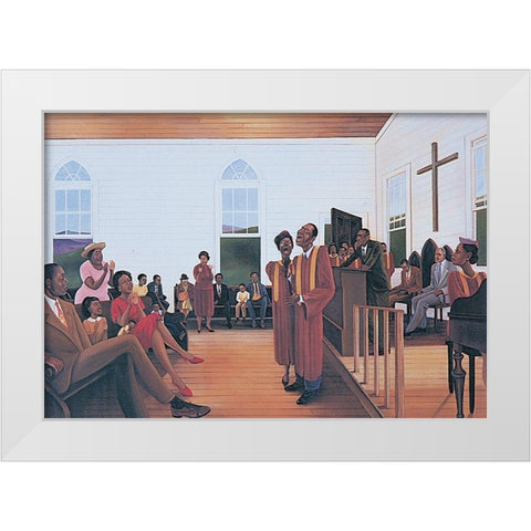 Praise White Modern Wood Framed Art Print by Unknown