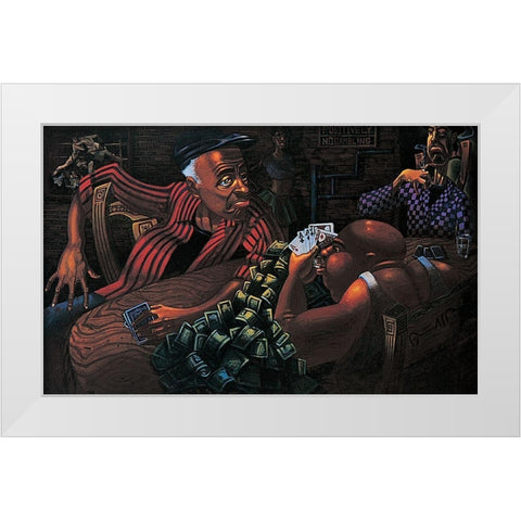 No Gambling ! White Modern Wood Framed Art Print by Unknown