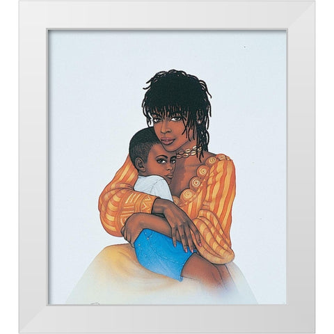 Little Mikey White Modern Wood Framed Art Print by Unknown