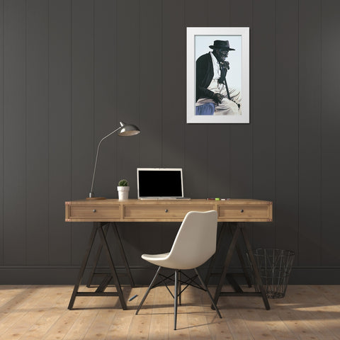 My Cane, My Friend I White Modern Wood Framed Art Print by Unknown