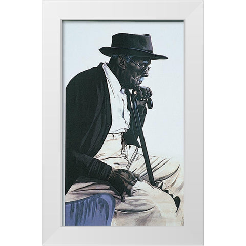 My Cane, My Friend I White Modern Wood Framed Art Print by Unknown