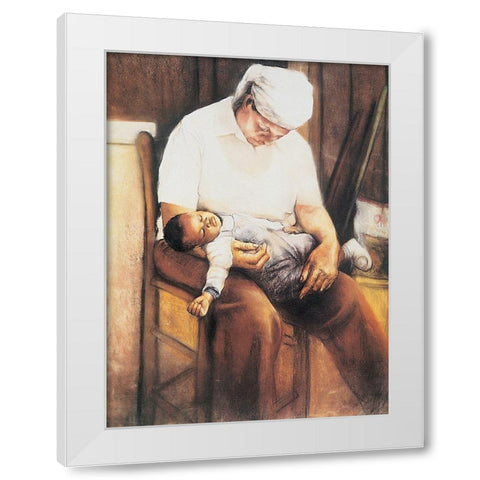 Sleep Time White Modern Wood Framed Art Print by Unknown