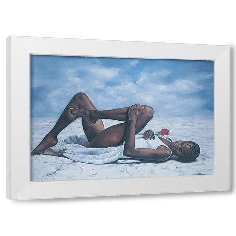 The Rose White Modern Wood Framed Art Print by Unknown