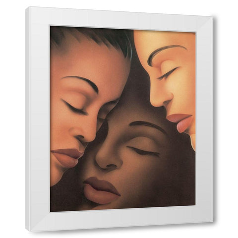 Three Women White Modern Wood Framed Art Print by Unknown