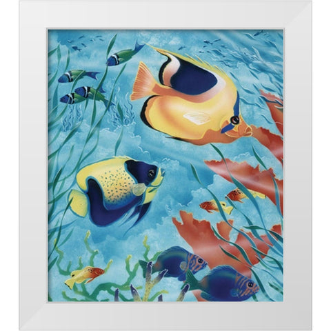 Exotic Fish III White Modern Wood Framed Art Print by Unknown