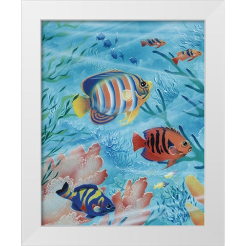 Exotic Fish I White Modern Wood Framed Art Print by Unknown