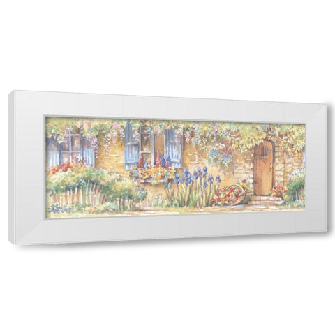 Cottage Flowers Panel II White Modern Wood Framed Art Print by Unknown