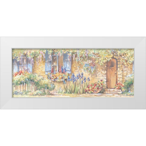 Cottage Flowers Panel II White Modern Wood Framed Art Print by Unknown