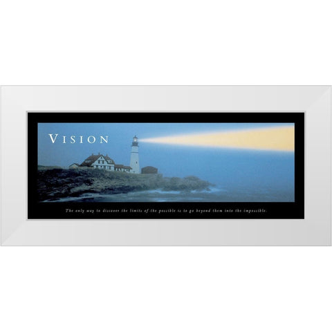 Lighthouse - Vision White Modern Wood Framed Art Print by Unknown
