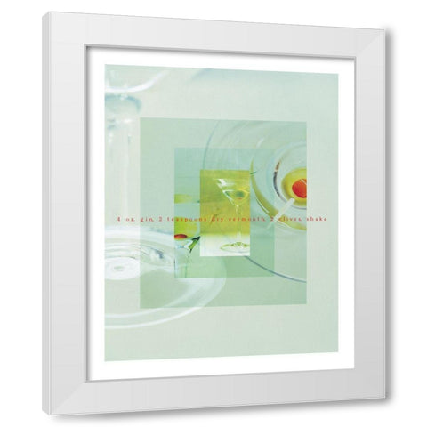 Gin Martini White Modern Wood Framed Art Print by Frontline